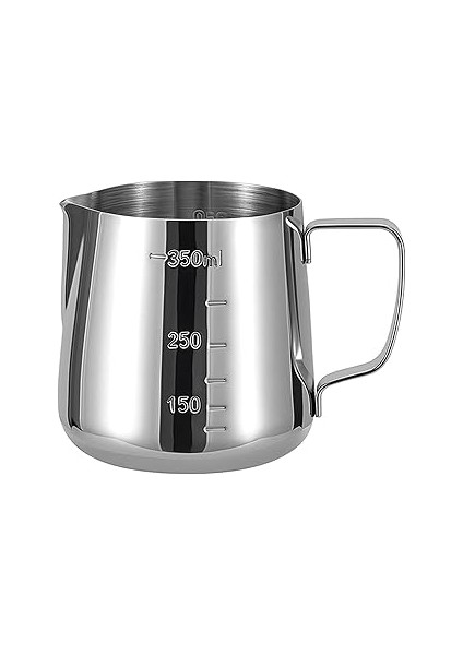 Perlotus 350 ml Kahve Süt Köpürtme Potu 304 Paslanmaz Çelik Barista Sütlük Ölçü Göstergeli