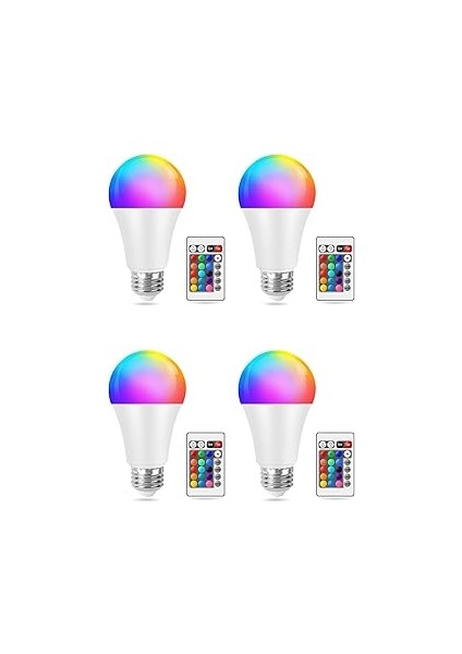 Neo Vista Uzaktan Kumandalı Renk Değiştiren Rgb LED Ampül 9W 16 Renk (4)