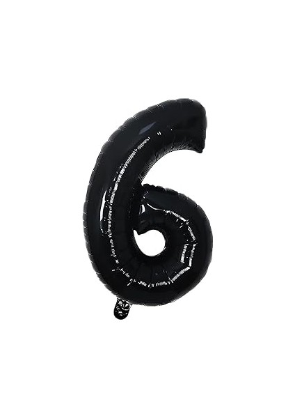 Folyo Balon Siyah 6 Rakamı 34 Inç 80 cm