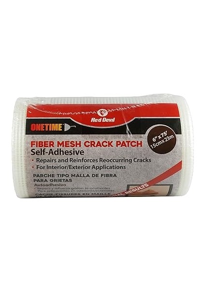 Red Devil 1226 Onetime Fiber Mesh Çatlak Yama 15,24 cm x 75' Duvar Onarım Kumaş, Beyaz