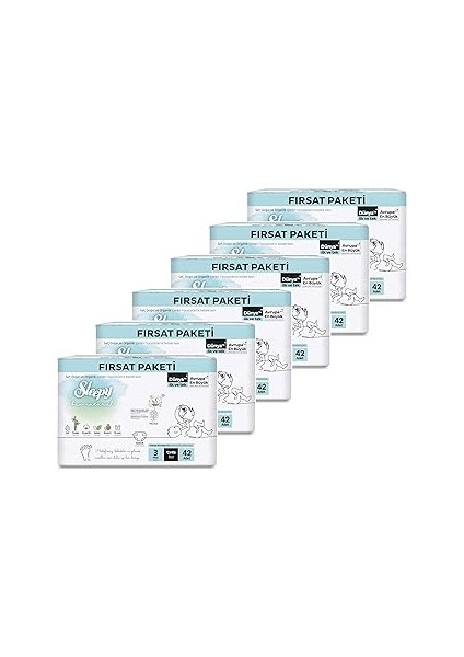 Sleepy Bio Fırsat Paketi Bebek Bezi 3 Numara Midi 252 Adet Cırtlı Bez