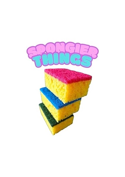 Spongier Things 3'lü Mercan Bulaşık Süngeri, Pembe,yeşil, Keçeli