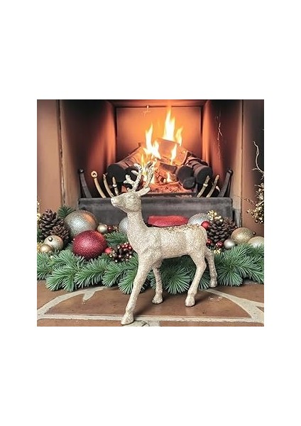 Yilbaşi Lüks Dekorati̇f Si̇mli̇ Geyi̇k 32CM AST7212