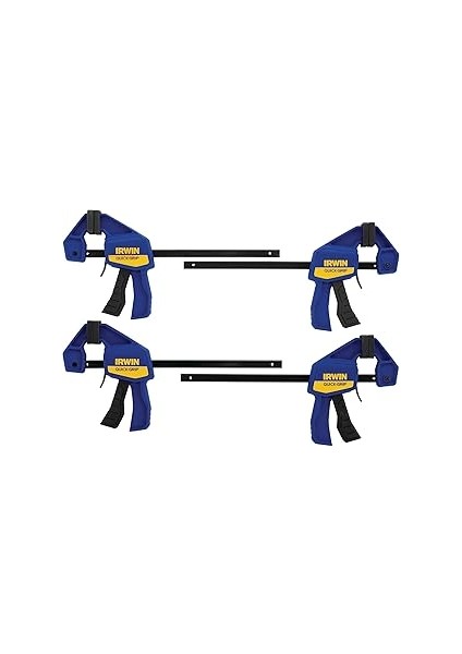 Irwin Quick Grip Kelepçe, Tek Elli, Çubuk, 15,2 Cm, 4'lü Paket (1964758)