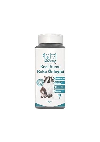 Muvicado Kedi Kumu Koku Kedi Kumu Aktif Karbon Parfümsüz 150 Gr.