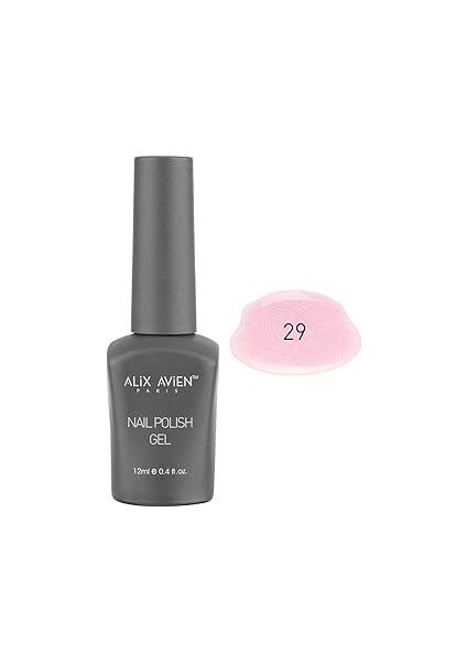 Alix Avien Uv Kalıcı Işıltılı Pembe Oje 29 - Gel Polish - 12 ml