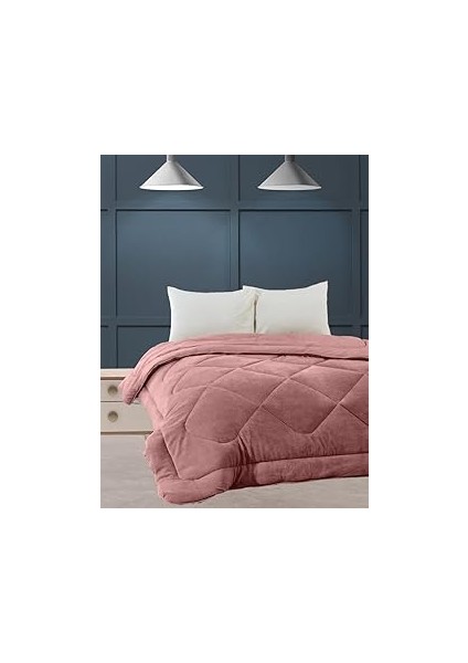 Mulberry Cake Tek Kişilik Kalın Battaniye Yatak Örtüsü Gül Kurusu