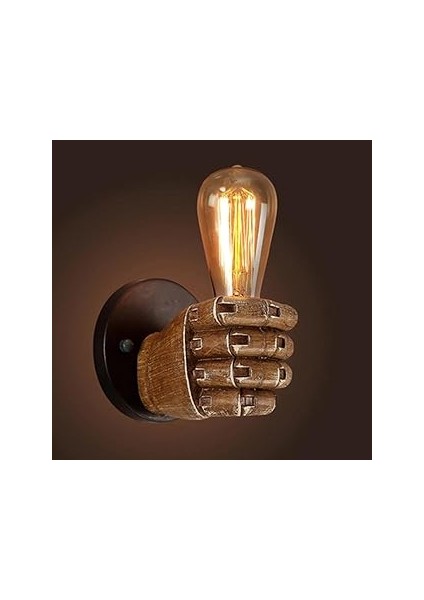 Sağ El Duvar Lambası Aplik Duvar Aydınlatma Ev Bahçe Dekorasyon Açık Kahverengi