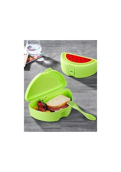 Deconox Okul Için Çatallı Vitamin Beslenme Kabı, Okul Beslenme Kutu ve Çantası, Plastik Kutusu, Çoc