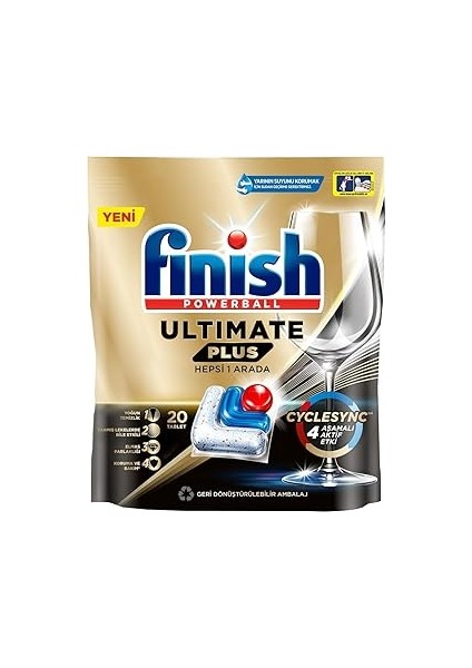 Ultimate 20 Kapsül Bulaşık Makinesi Deterjanı Tableti (1 x 20 Kapsül)