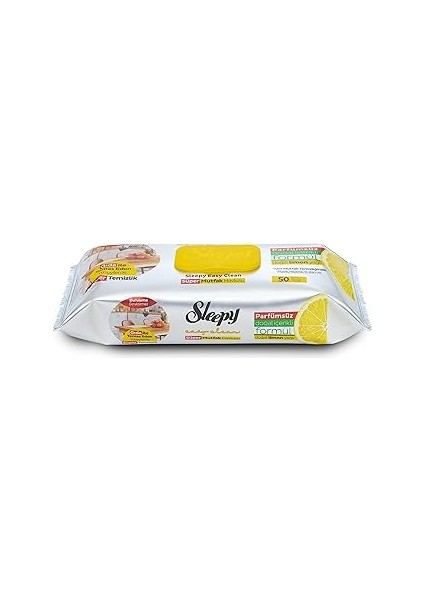 Sleepy Easy Clean Süper Yüzey Temizlik Mutfak Havlusu&mendili Limon Yağlı 50 Yaprak