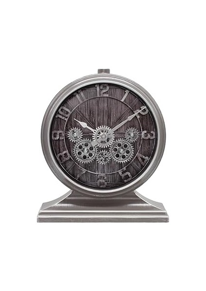 Efe Mark Serisi Antik Eskitme Kadranlı Döner Çarklı 32X28 cm Ev ve Ofis Masa ve Duvar Saati