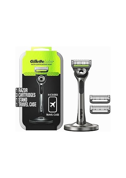 Labs Peeling Çubuklu Tıraş Seti - Seyahat Çantalı, 3 Yedek ve Manyetik Stand