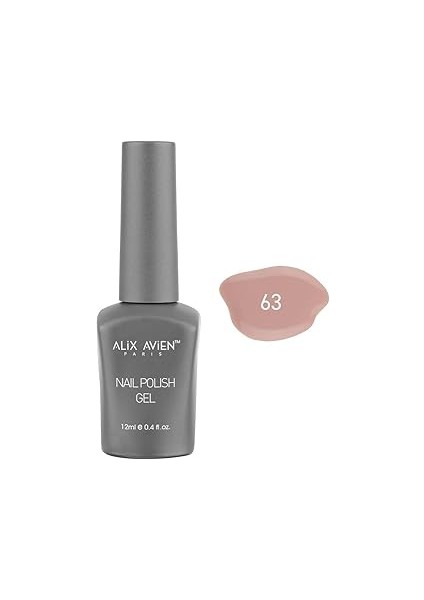 Alix Avien Bej Nude Kalıcı Oje 63-Yoğun Renk Veren Oje 12 Ml-Nail Uv Gel Polish 63