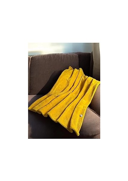 Kedi Köpek Battaniyesi – Wellsoft Kumaş, Yumuşak ve Yıkanabilir (Hardal Sarısı, 60 x 80)