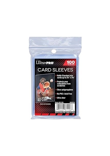 - 100 Adet Yumuşak Kart Kılıfı 2-5/8" x 3-5/8" - Değerli Spor Kartlarınızı, Oyun Kartları