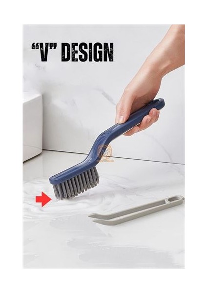 Hsnet Derz Fırçası V Dizayn Banyo Mutfak Lavabo Fırçası - MK001R-4LV2F3