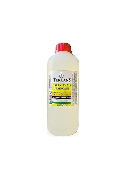 Terlans Parfümlü Halı Yıkama Şampuanı, 1000 ml Makine Için Köpük ve Ph Ayarlı Konsantre Şampuan