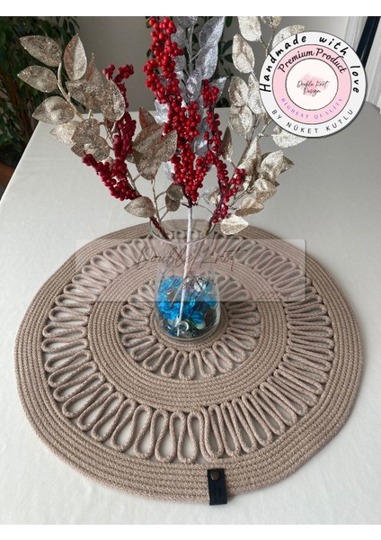 Tress Runner, Yuvarlak 55 cm Çap El Yapımı Salon /sehpa Örtüsü, Runner, Mutfak Masa Örtüsü, fiyatları