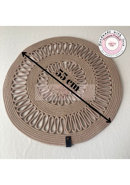 Tress Runner, Yuvarlak 55 cm Çap El Yapımı Salon /sehpa Örtüsü, Runner, Mutfak Masa Örtüsü, indirimleri