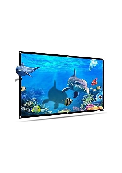 Havit PA301 100 Inç Siyah Çerçeveli Duvar Tipi Projeksiyon Perdesi PA301