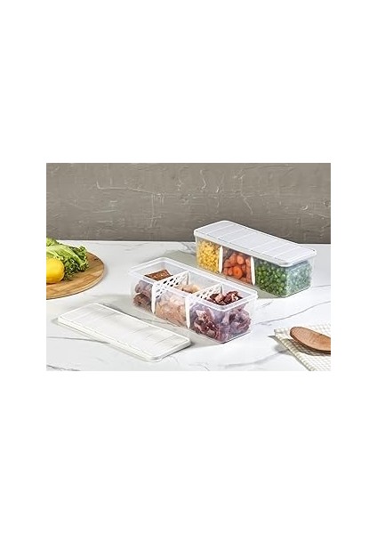 Selka Bölmeli 8'li Nora Saklama Kabı 2 Lt Ekru