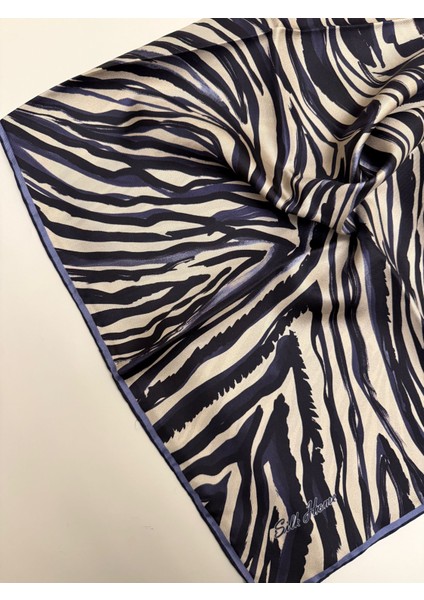 Zebralı Desen Twill Ipek Eşarp