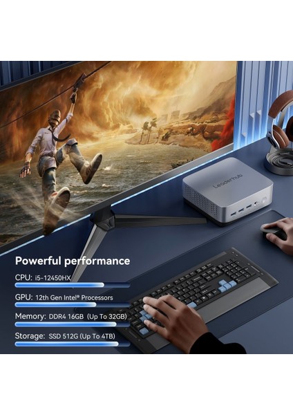 LP5C I5-12450HX 16GB Ddr4 Ram 512GB Nvme M2 SSD Wıfı6 USB 3.2 2xhdmı Mini Pc
