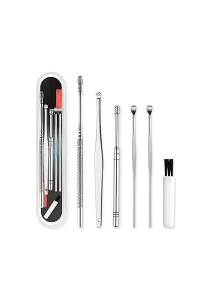 Suwors 6 Parça Paslanmaz Çelik Kulak Temizleme Seti | Balmumu Çıkarıcı & Kulak Hijyen Çubuğu | Kula