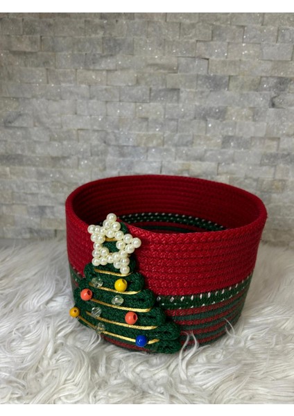 Yılbaşı Temalı Hediye Sepeti Çok Amaçlı Organizer Yükseklik 14CM Genişlik 22CM fırsatları