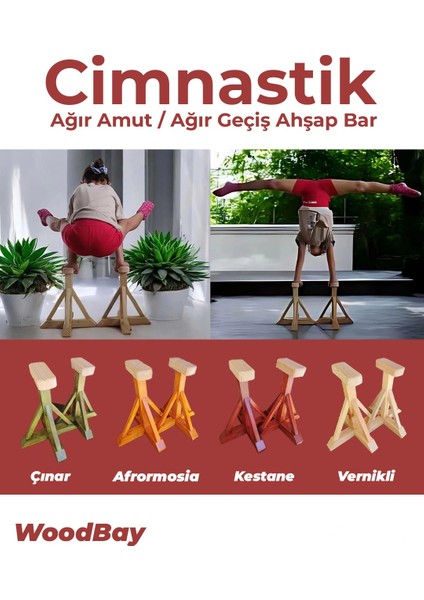 Cimnastik Ağır Amut/ağır Geçiş Ahşap Bar 2 Adet