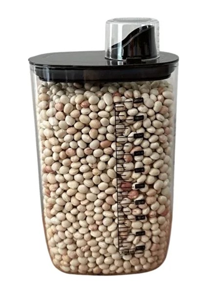 Gıda Saklama Kabı Seti 2’li | Siyah & Beyaz Kapaklı Ölçülü Saklama Kabı | Buzdolabı ve Mutfak Düzenleyici fiyatları