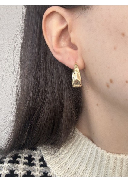 Ezme Model Gold Küpe
