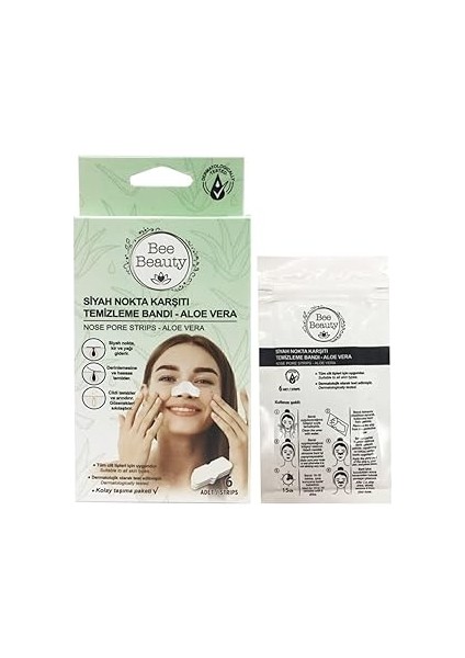 Bee Beauty Aloe Vera Siyah Nokta Bandı 6'lı