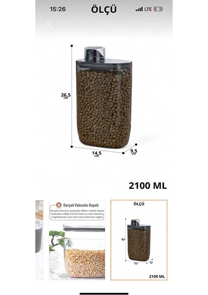 Gıda Saklama Kabı Seti 2’li | Siyah & Beyaz Kapaklı Ölçülü Saklama Kabı | Buzdolabı ve Mutfak Düzenleyici modelleri