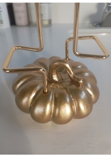 Balkabağı Figürlü Kağıt Havluluk Mutfak Banyo Dekoratif Peçetelik Modern Rulo Havlu Standı Gold Renk fiyatları