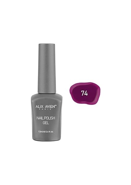 Alix Avien Mor Pembe Kalıcı Oje 74-Yoğun Renk Veren Oje 12 Ml-Nail Uv Gel Polish 74