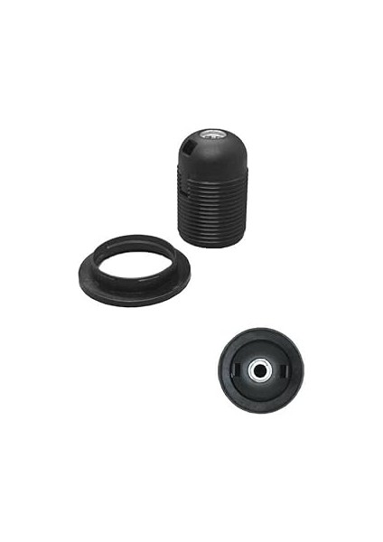 Şahnet E14 Siyah Dişli Duy Abajur Masa Lambası Lambader Duy