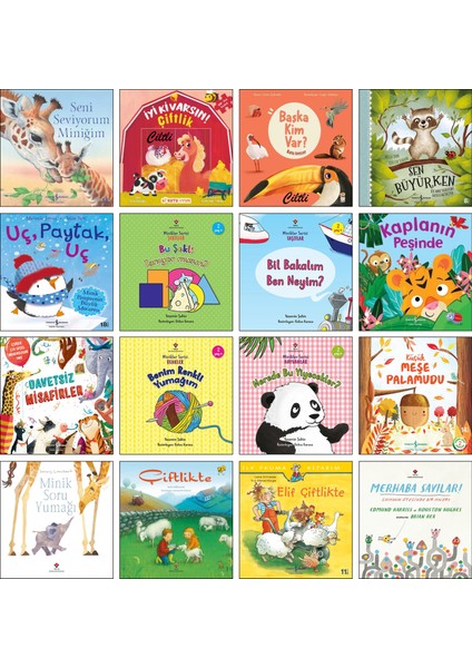 Çiftlikte + Elif + Davetsiz Misafirler + Küçük Meşe Palamudu + Seni Seviyorum Miniğim + Iyi Ki Varsın + Başka Kim Var + Sen Büyürken / Okul Öncesi Hikaye Kitapları 16’lı