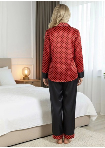 Siyah-Kırmızı Saten Pijama Takımı fiyatları