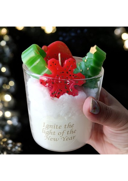 Yılbaşı Konseptli Bardak Mum