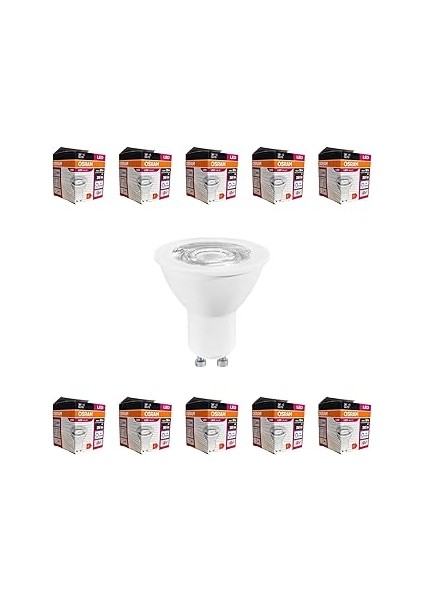 Osram GU10 LED Ampul 4.5W 6500K Beyaz Işık – 350LM, 36° Işık Açısı, 10'lu Ekonomik Paket, Enerji Sı
