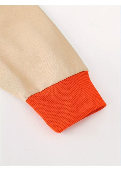 Erkek Çocuk Kapüşonlu Eşofman Takımı Lacivert Bej Spor Kombin 2’li Set