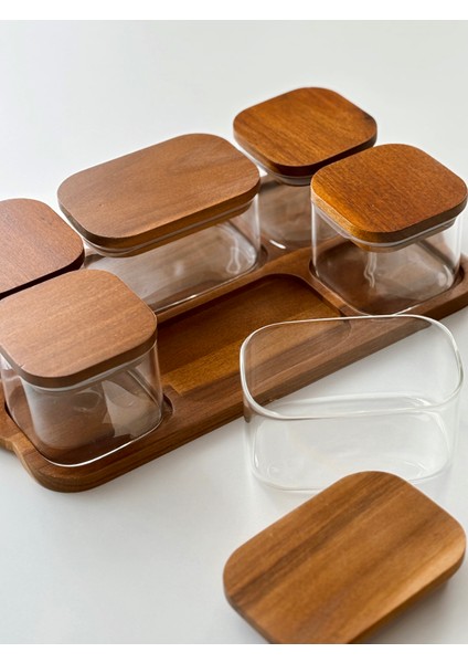 6'lı Akasya Kapaklı ve Standlı Kahvaltılık Seti fiyatları