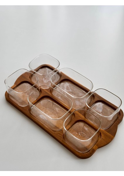 6'lı Akasya Kapaklı ve Standlı Kahvaltılık Seti modelleri