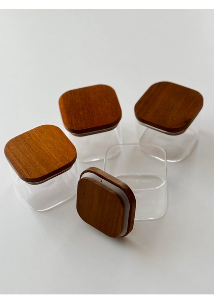 6'lı Akasya Kapaklı ve Standlı Kahvaltılık Seti fırsatları