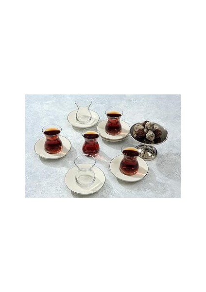 Porland Peride Platin 6 Kişilik Çay Takımı