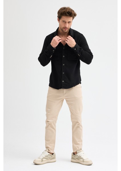 Düz Flanel Oduncu Gömlek - Regular Fit Kalın %100 Pamuklu Çift Cepli Ceket Gömlek fırsatları