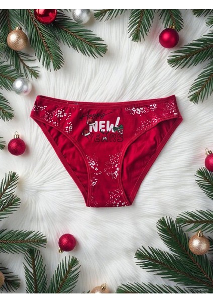 - Yılbaşı Temalı Baskılı Slip Kadın Külot – Özel Tasarım - Hediye Paketli fiyatları