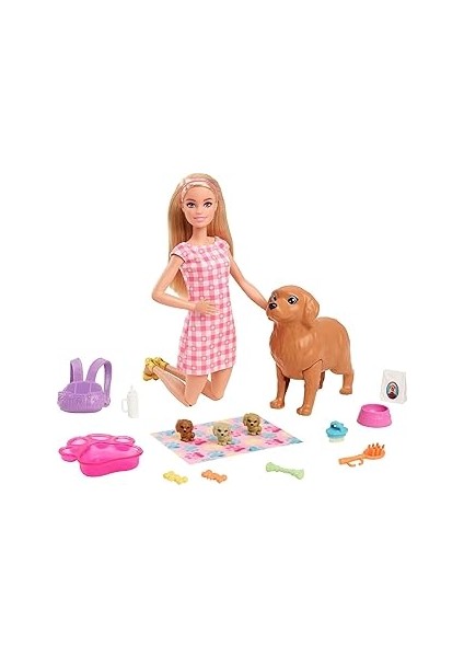ve Hayvan Dostları ve Hayvan Dostları Oyun Seti, Köpek, 3 Yavru Köpek ve Aksesuarlar,
